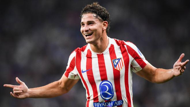 Julián Álvarez celebra un gol con el Atlético de Madrid (Cordon Press)