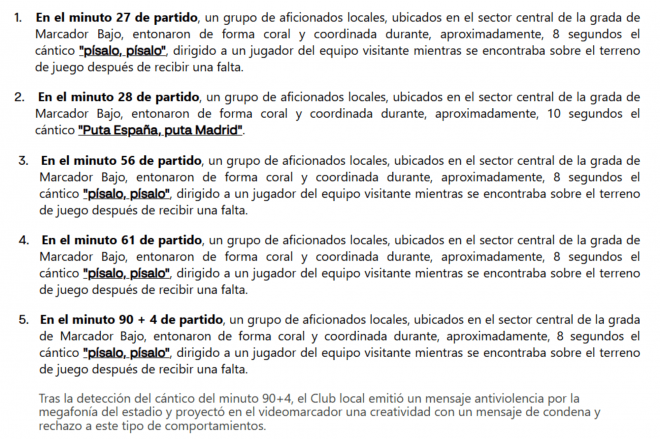 Escrito de LaLiga por los cánticos en Balaídos durante el Celta-Getafe.