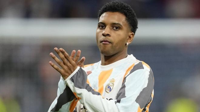 Rodrygo Goes en un calentamiento con el Real Madrid (Foto: Europa Press)