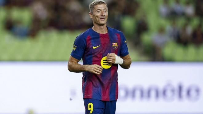 Lewandowski, durante un partido (Foto: FC Barcelona)