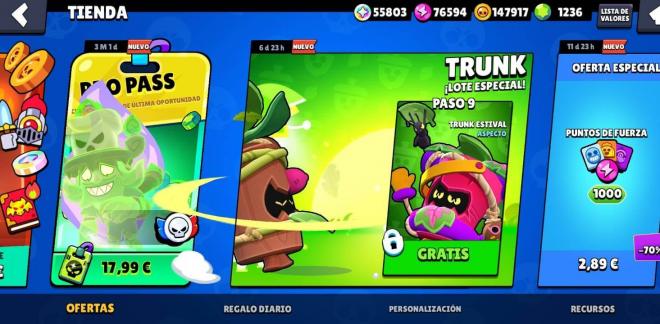 Ya disponible Trunk en Brawl Stars y con una enorme oferta de recompensas
