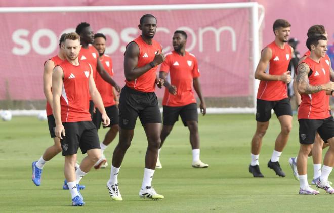 Tanguy Nianzou, en el entrenamiento de este viernes (Foto: Kiko Hurtado).