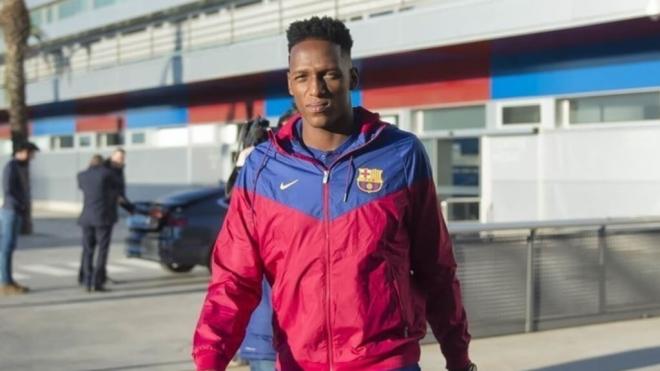 Yerry Mina con el FC Barcelona (Europa Press)