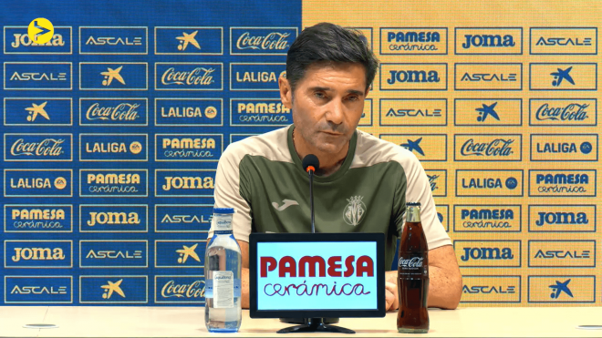 Marcelino García Toral, en sala de prensa con el Villarreal.