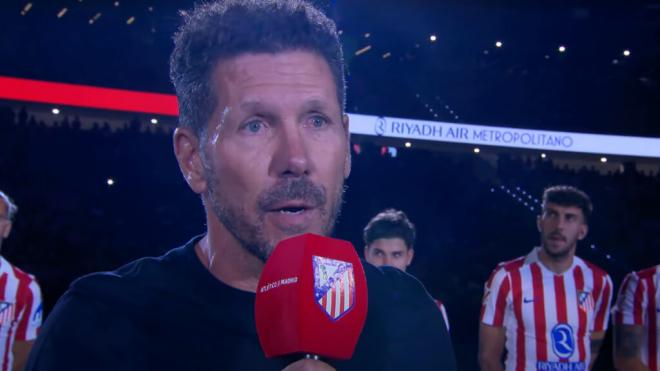 Simeone en la 'Noche de Bienvenida' (Atlético de Madrid)