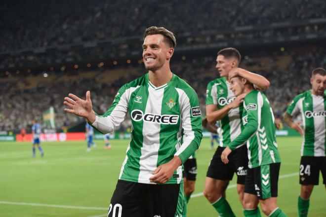La celebración del gol de Lo Celso al Alavés (Foto: Kiko Hurtado)