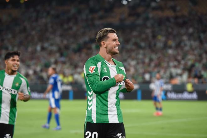 La celebración del gol de Lo Celso al Alavés (Foto: Kiko Hurtado)