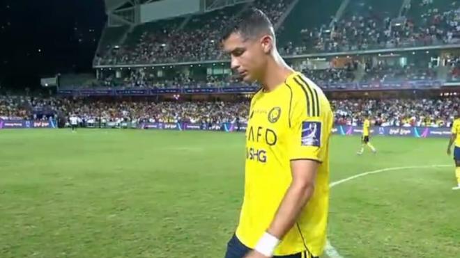 Cristiano Ronaldo tras perder la Supercopa (Redes sociales)