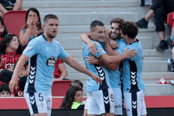 Celebración del gol de Javi Rueda (Foto: LaLiga).
