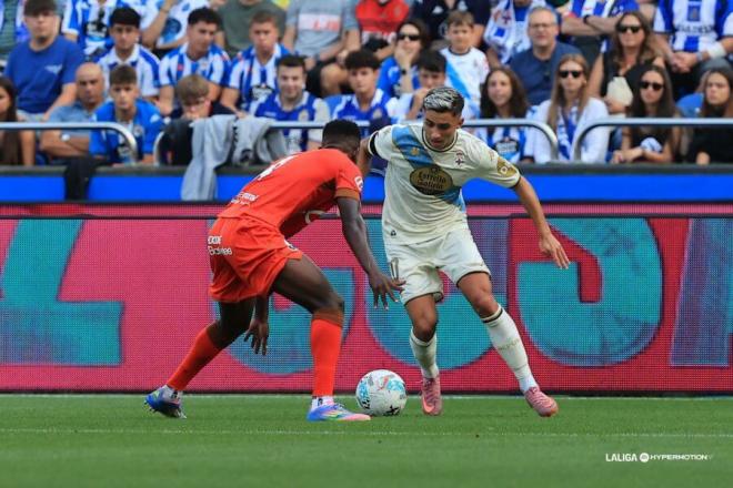 Yeremay Hernández, durante el Dépor-Burgos (Foto: LaLiga).