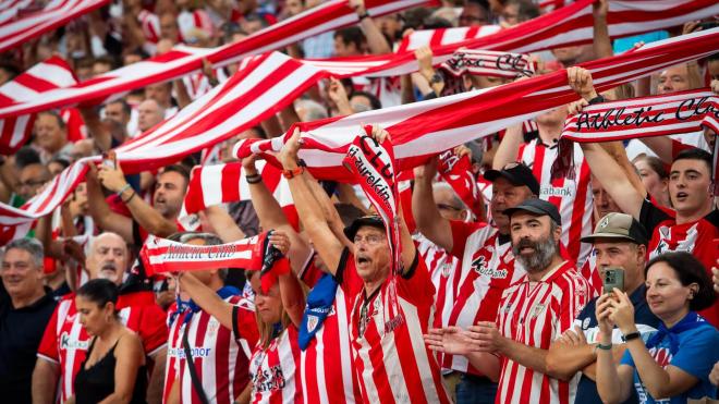 La afición athleticzale ruje en la grada de San Mamés (Foto: Athletic Club).