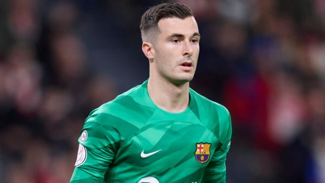 Iñaki Peña en un partido con el Barça (Foto: X)