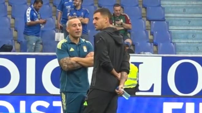Santi Cazorla y Dani Ceballos, en el Carlos Tartiere.