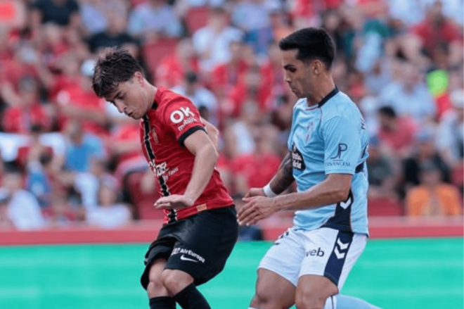 Hugo Sotelo en Son Moix ante el Mallorca (Foto: LaLiga).