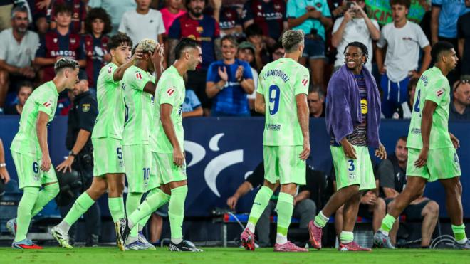 Jugadores del FC Barcelona celebrando un gol (Europa Press)