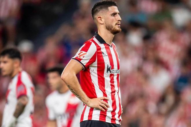 Oihan Sancet, en el partido ante el Rayo Vallecano en San Mamés (Foto: Athletic Club).