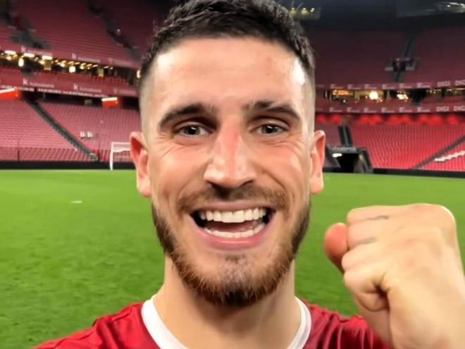 Oihan Sancet festeja un triunfo con un gol suyo en San Mamés (Foto: Athletic Club).