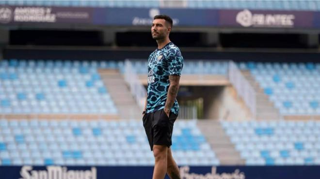 Álex Pastor, antes de un partido (Foto: Málaga CF).