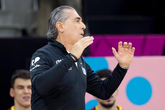 Sergio Scariolo, durante el partido ante Georgia (Foto: EFE).