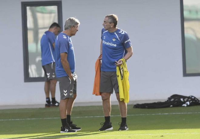 Manuel Pellegrini, en la sesión del viernes (Foto: Kiko Hurtado).