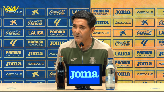 Marcelino García Toral, en sala de prensa con el Villarreal.
