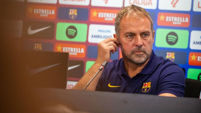 Hansi Flick, en la rueda de prensa previa al partido contra el Rayo (Foto: FC Barcelona).