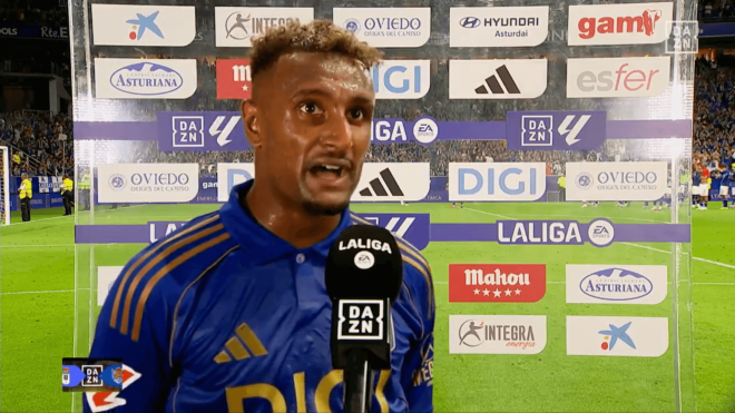 Haissem Hassan, en DAZN tras el Oviedo-Real Sociedad.