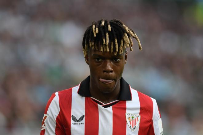 Nico Williams ante el Betis en La Cartuja (Foto: Kiko Hurtado).