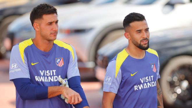 Nico González, junto a Juan Musso en el entrenamiento del Atlético (foto: Atleti X).