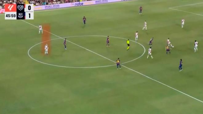Isi Palazón en clara posición de fuera de juego en el Rayo Vallecano - Barça