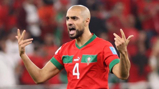 Sofyan Amrabat, con Marruecos.