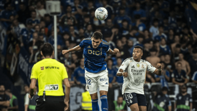 Dani Calvo, durante el partido ante el Real Madrid (Foto: LaLiga).