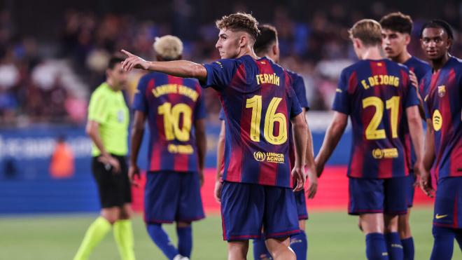 Fermín López durante un partido del FC Barcelona (Fuente: Europa Press)