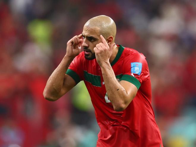 Sofyan Amrabat, con Marruecos.