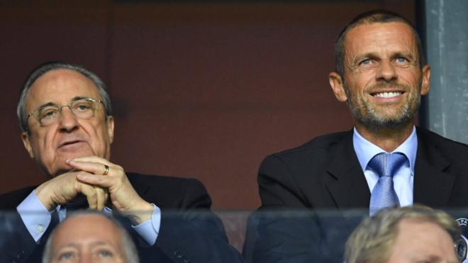 Ceferín junto a Florentino Pérez (Cordon Press)
