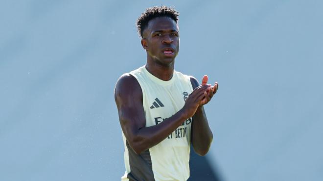 Vinicius Jr, durante un entrenamiento con el Real Madrid (foto: RMAD X).