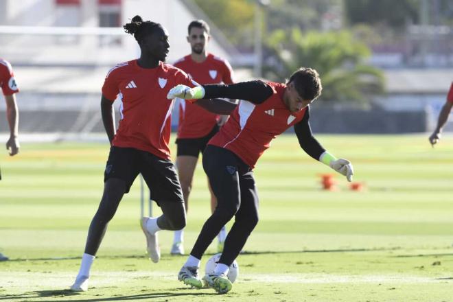 Batista Mendy, junto a Álvaro Fernández (Foto: Kiko Hurtado).