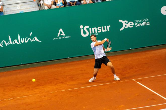 Pablo Carreño, durante un partido de la Copa Sevilla.