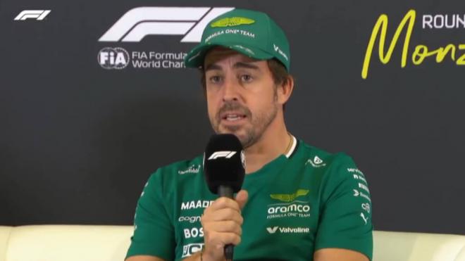 Fernando Alonso, en rueda de prensa en Monza (Foto: F1).