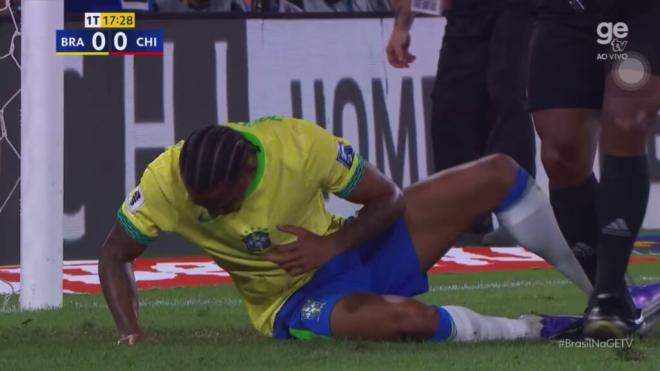 Joao Pedro, durante el partido con Brasil (Foto: Globo)