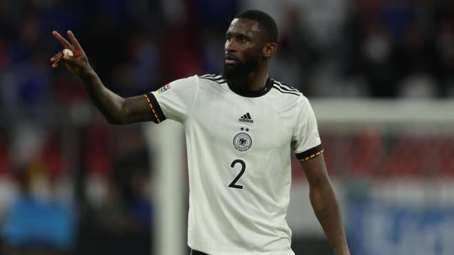 Rüdiger en su partido con la selección alemana (Redes Sociales)