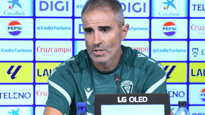 Gaizka Garitano, en sala de prensa (Foto: CCF).