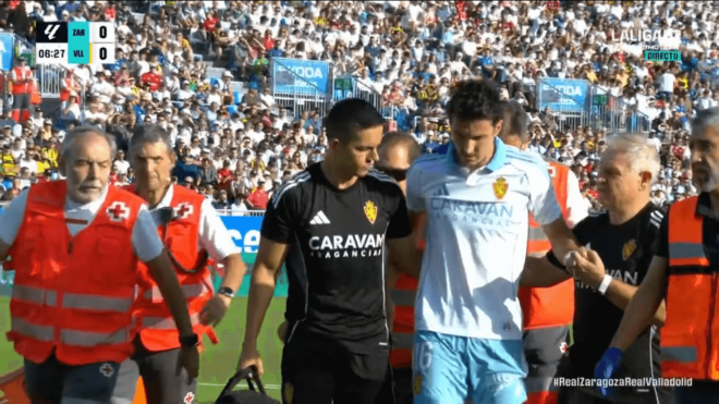 Radovanovic abandona el Zaragoza-Valladolid por su propio pie.