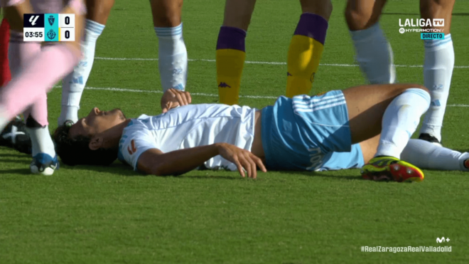 Radovanovic, desplomado en el Zaragoza vs Valladolid.