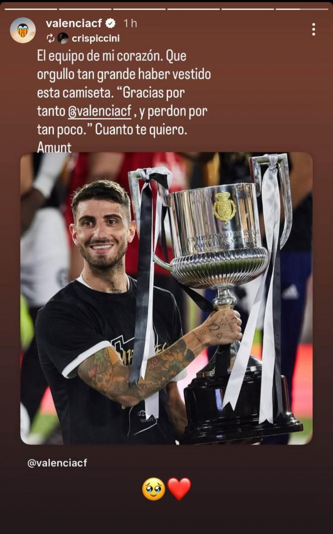 Cristiano Piccini cuelga las botas