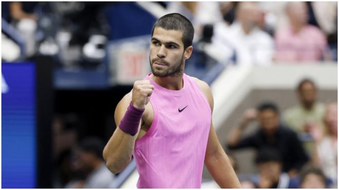 Carlos Alcaraz celebra un punto en el US Open (Cordon Press)