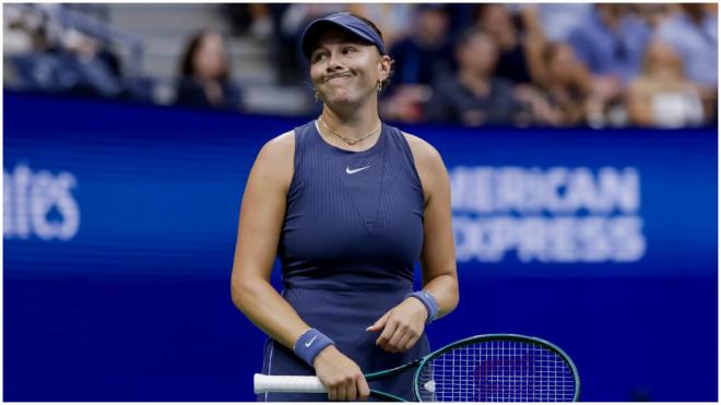 Amanda Anisimova, durante la final del US Open ante Sabalenka. (EFE)