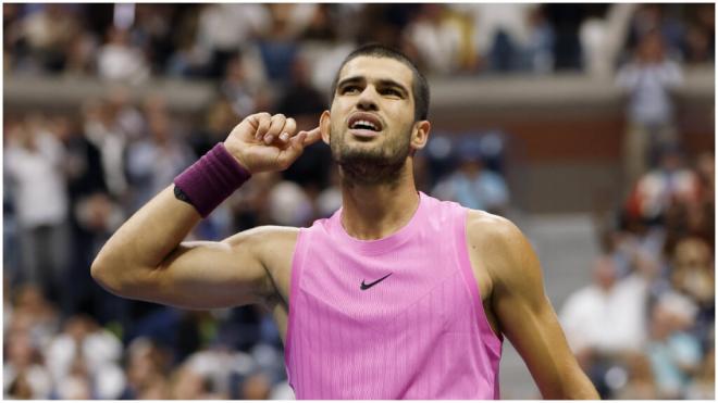 Carlos Alcaraz, durante la final del US Open. (EFE)