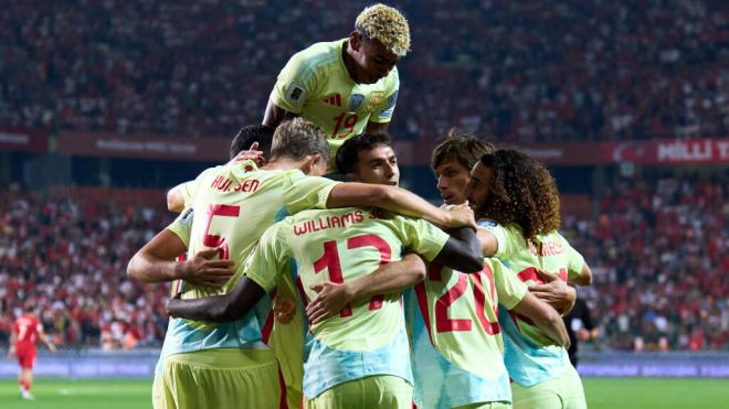 España celebra un gol contra Turquía (Selección Española)