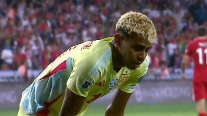 Lamine Yamal después de su fallo ante Turquía (RTVE)